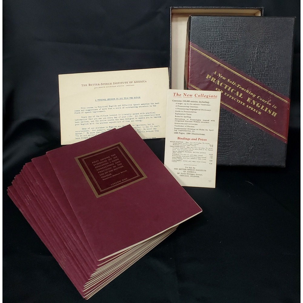 Vintage 1930's Education Emphemera 15 Vol Self-Teaching Course Practical English